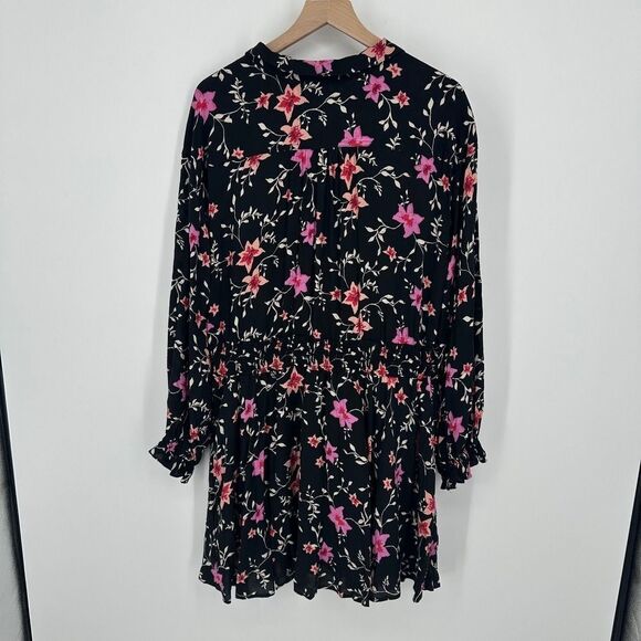 Free people dress womens large lighten up black floral boho prairie feminine nwt - Picture 10 of 11